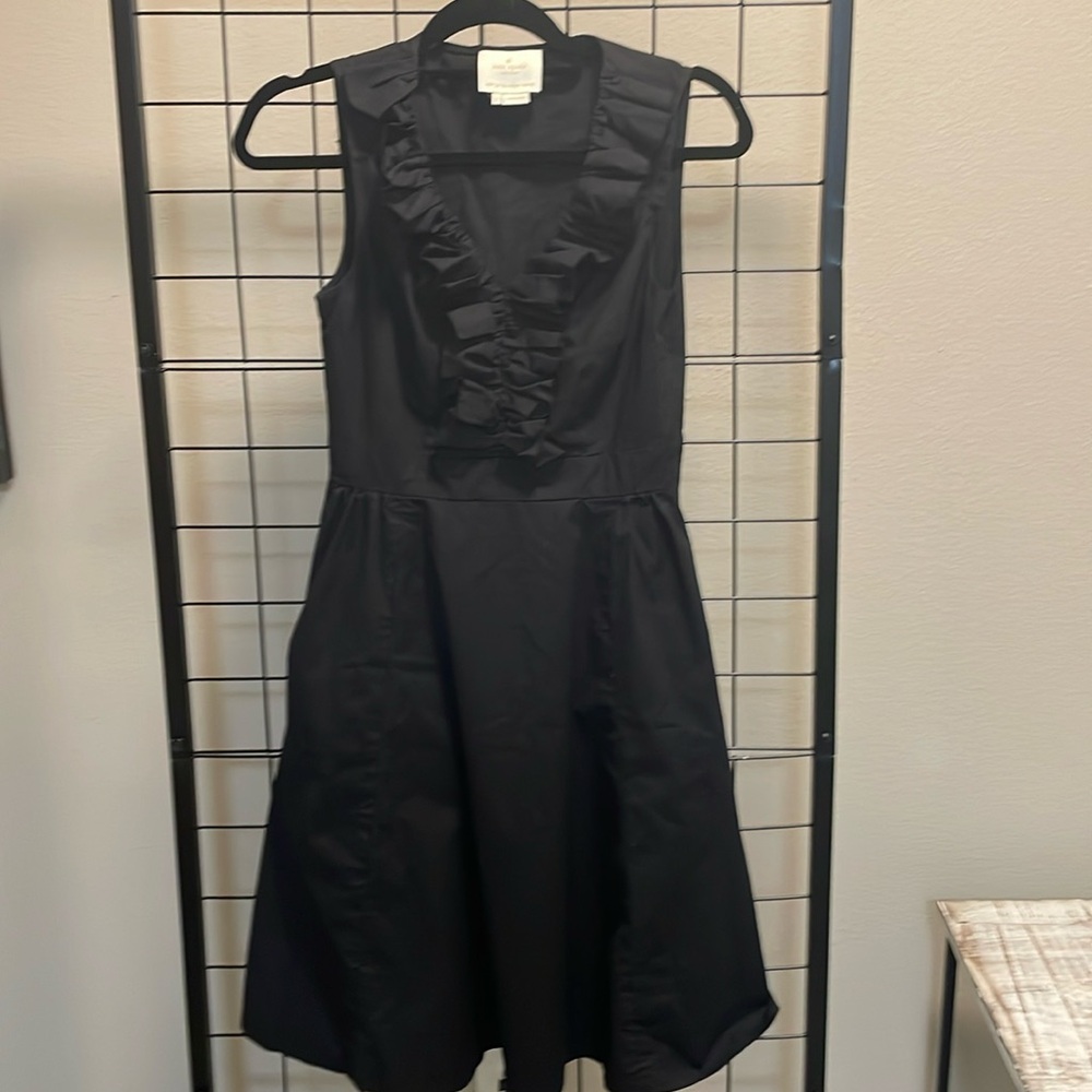 Kate Spade New York V-Neck Knee-length Dress Womens Size 2 Black